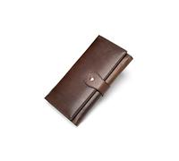PORRASSO Femme Portefeuilles Cuir Véritable Porte-Monnaie avec Blocage Anti RFID Porte-Cartes de Crédit Multifonction Longue Portefeuille Café
