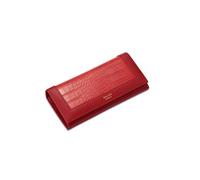 PORRASSO Femme Portefeuilles Elégant Porte-Monnaie Porte-Cartes de Crédit Multi-Compartiments Longue Portefeuille Rouge