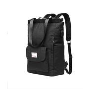 PORRASSO Femme Sac à Dos Loisirs Sac D'épaule avec Port de Chargement USB Sangle de Bagages Sac D'école pour 14 inch Ordinateur Portable Daypack École Travail Voyage Sac à Dos Noir