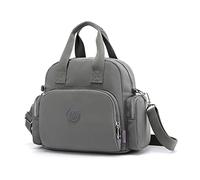PORRASSO Femme Sac à Dos Mode Sac D'épaule Daypack Multifonctionnel avec Port de Chargement USB Nylon Sac Bandoulière pour Travail Voyage école Gris