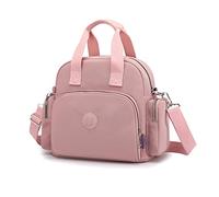 PORRASSO Femme Sac à Dos Mode Sac D'épaule Daypack Multifonctionnel avec Port de Chargement USB Nylon Sac Bandoulière pour Travail Voyage école Rose