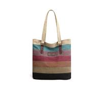 PORRASSO Femmes Sac à Main Rayures Multicolores Sac D'épaule Sac Fourre-Tout en Toile Grand Sac Cabas pour Shopping École Voyage Travail Multicolore