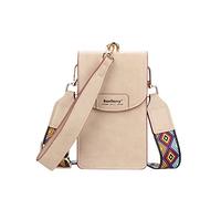 PORRASSO Femmes Sac Bandoulière Mode Sac de Téléphone Sac D'épaule Fille PU Crossbody Bag Portefeuille pour Achats Voyage Abricot