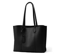 PORRASSO Femmes Sac Cabas Grand Sac à Main Sac D'épaule de Mode Fourre-Tout en Cuir PU pour Achats L'école Bureau Travail Noir