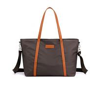 PORRASSO Femmes Sac D'épaule Casual Sac à Main 15.6 Pouces Laptop Fourre-Tout Sac à Bandoulière pour Shopping École Voyage Travail Brun