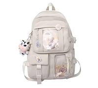 PORRASSO Fille Cartable Mignon Sac D'école Étudiant Sac D'école Adolescent Sacs Scolaires Nylon Sac à Dos Daypack pour École Voyage Camping Blanc