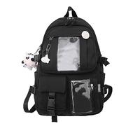 PORRASSO Fille Cartable Mignon Sac D'école Étudiant Sac D'école Adolescent Sacs Scolaires Nylon Sac à Dos Daypack pour École Voyage Camping Noir