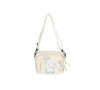 PORRASSO Fille Sac à Bandoulière Mignon Sac D'épaule Multi-poches Nylon Sac de Messager Crossbody Bag pour Voyage Usage Quotidien Blanc A
