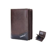 PORRASSO Homme Portefeuilles Cuir Porte-Monnaie Porte-Cartes de Crédit Portefeuille Café