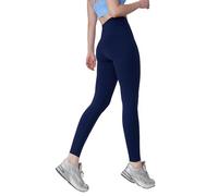 PORRASSO Legging de Sport Femme Slim Fit Pantalons de Yoga Taille Haute Contrôle du Ventre Butt Lift Elastique Legging Opaque pour Entraînement Fitness Sport Bleu Marine B