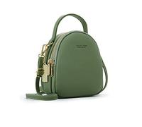 PORRASSO Mini Sac à Dos Femme Mode Sac à Main Fille Étanche Sacs à Bandoulière avec Trou D'écouteur Cuir Daypack Voyage Datation Petit Sac à Dos Vert
