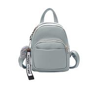 PORRASSO Mode Mini Sac à Dos Fille Petit Daypack Femme Sac à Dos en Cuir PU pour Voyage Datation Usage Quotidien Gris Clair