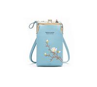 PORRASSO Mode Téléphone Sac Bandoulière Femmes Crossbody Mini Portefeuille PU Sac de Téléphone avec Porte-Cartes de Crédit Bleu