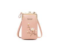 PORRASSO Mode Téléphone Sac Bandoulière Femmes Crossbody Mini Portefeuille PU Sac de Téléphone avec Porte-Cartes de Crédit Rose