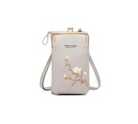PORRASSO Mode Téléphone Sac Bandoulière Femmes Crossbody Mini Portefeuille PU Sac de Téléphone avec Porte-Cartes de Crédit Gris