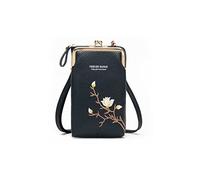 PORRASSO Mode Téléphone Sac Bandoulière Femmes Crossbody Mini Portefeuille PU Sac de Téléphone avec Porte-Cartes de Crédit Noir