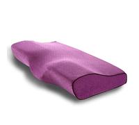 PORRASSO Oreiller Ergonomique en Mousse à Mémoire de Forme Oreiller Cervical Hypoallergénique Respirant Amoivible et Lavable Soutien du Cou pour Dormir sur Le Côté et sur Le Dos - Violet