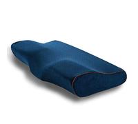 PORRASSO Oreiller Ergonomique en Mousse à Mémoire de Forme Oreiller Cervical Hypoallergénique Respirant Amoivible et Lavable Soutien du Cou pour Dormir sur Le Côté et sur Le Dos - Bleu