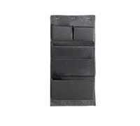 PORRASSO Organisateur Mural Suspendu Étanche Pendaison Poche Organisateur Décoration avec Crochets pour Chambre Bureau Livre Jouet Organisateur 5 Poches Gris