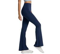 PORRASSO Pantalon de Yoga Bootcut Legging de Sport Femme Pantalon de Loisirs Taille Haute Elastique Flare Legging Opaque Butt Lift Bootleg Pants pour Pilates Fitness Sport Bleu Marine