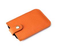 PORRASSO Porte-Cartes de Crédit avec Blocage Anti RFID Petit Etui Cuir Slim Portefeuille Minimaliste pour Homme Femme Orange