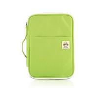 PORRASSO Porte-documents A4 multifonctionnel - Porte-documents universel - Avec fermeture éclair - Oxford - Imperméable - Vert herbe