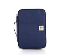 PORRASSO Porte-documents A4 multifonctionnel - Porte-documents universel - Avec fermeture éclair - Oxford - Étanche - Bleu marine