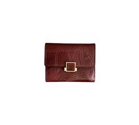 PORRASSO Portefeuille Femme Cuir Petit Porte Monnaie Femmes Slim Court Portefeuilles avec 5 Emplacements de Carte Rouge