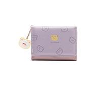 PORRASSO Portefeuille Femme Mignon Cuir Petit Porte Monnaie Femmes Slim Court Portefeuilles avec 5 Emplacements de Carte Violet