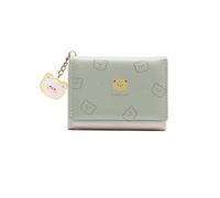 PORRASSO Portefeuille Femme Mignon Cuir Petit Porte Monnaie Femmes Slim Court Portefeuilles avec 5 Emplacements de Carte Vert