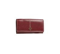 PORRASSO Portefeuille Femme Rétro Porte Monnaie Cuir Longue Portefeuilles Wallet avec 5 Emplacements de Carte Rouge Vin