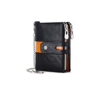 PORRASSO Portefeuille Homme Véritable Cuir Porte-Monnaie avec Protection RFID Porte-Cartes de Crédit Portefeuille avec 6 Emplacements pour Cartes Noir