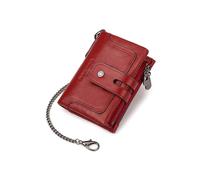 PORRASSO Portefeuille Homme Véritable Cuir Porte-Monnaie avec Protection RFID Porte-Cartes de Crédit Portefeuille avec 12 Emplacements pour Cartes Rouge