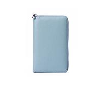 PORRASSO Portefeuille Passeport de Voyage avec Blocage RFID Familial Pochette Passeport Cuir Porte Cartes de Crédit Organisateur de Passeport pour Femmes Bleu