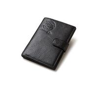PORRASSO Portefeuilles Homme Porte-Monnaie Véritable Cuir Porte-Cartes de Crédit Portefeuille avec 10 Emplacements pour Cartes Noir