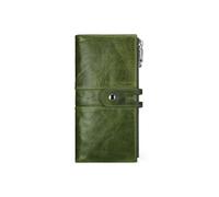 PORRASSO Portefeuilles Longue Porte-Monnaie avec Blocage Anti RFID Cuir Porte-Cartes de Crédit Femme Portefeuille Wallet avec 13 Emplacements pour Cartes Vert