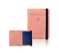 PORRASSO Protege Passeport Pochette Passeport Portefeuille avec Blocage RFID PU Organisateur de Voyage Rose
