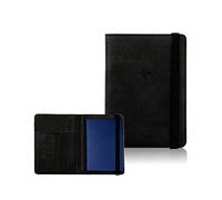 PORRASSO Protege Passeport Pochette Passeport Portefeuille avec Blocage RFID PU Organisateur de Voyage Noir