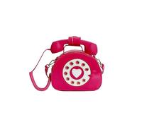 PORRASSO Sac à Bandoulière Femme Créatif Sac D'épaule Sac à Main en Forme de Téléphone Crossbody Bag Rouge Rosé