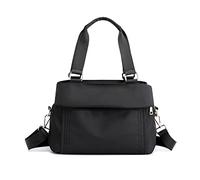 PORRASSO Sac à Bandoulière Sac D'épaule en Nylon Femmes Multi-Poches Sac à Main Fille Fourre-Tout Crossbody Bag pour Voyage Travail Usage Quotidien Noir