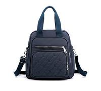 PORRASSO Sac à Dos Mode Sac D'épaule Femme Sac à Main avec Port de Chargement USB Nylon Sac Bandoulière Daypack pour Travail Voyage école Usage Quotidien Bleu Foncé