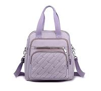PORRASSO Sac à Dos Mode Sac D'épaule Femme Sac à Main avec Port de Chargement USB Nylon Sac Bandoulière Daypack pour Travail Voyage école Usage Quotidien Violet