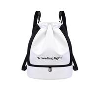 PORRASSO Sac à Dos Voyage Étanche Sac de Gym avec Compartiment à Chaussures Indépendant Séparation Sec/Mouillé Backpack pour Femmes Hommes Natation Fitness Blanc