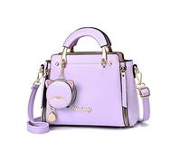 PORRASSO Sac à Main Femme Sac à Bandoulière Mignon Sac D'épaule Étanche Sac Porté Main en Cuir PU Femelle Sac de Messager pour Datation Voyage Usage Quotidien Mauve