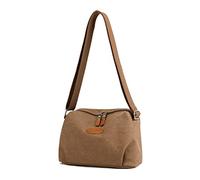PORRASSO Sac bandoulière Femme Sac D'épaule de Loisir Sac Besace Toile Sac de Messager Crossbody Bag pour Voyage Shopping Usage Quotidien Marron
