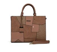 PORRASSO Sac Cabas Femmes Sac à Main Grande Sac Fourre Tout Sac D'épaule à Mode PU Cuir Sac à Bandoulière Femelle Sac de Messager pour L'école Bureau Travail Rose