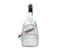 PORRASSO Sac de Poitrine Femme Mode Sac à Bandoulière Fille Étanche Sacoche Bandouliere Cuir Sac D'épaule la Randonnée Voyager Extérieur Vélo Camping Sling Bag Blanc A