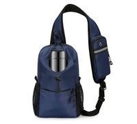 PORRASSO Sac de Poitrine Homme Sac à Bandoulière Résistant à l'eau Sling Bag Grande Capacité avec Multiples Poches Léger pour Randonnée Voyages Usage Quotidien Bleu