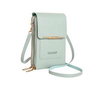 PORRASSO Sac de Téléphone Portable à Écran Tactile Femmes Sac Bandoulière Mode Sac D'épaule Petit PU Crossbody Portefeuille pour Achats Voyage Vert
