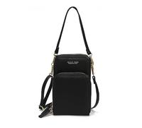 PORRASSO Sac de Téléphone Portable à Écran Tactile Femmes Sac Bandoulière Mode Sac D'épaule Petit PU Wristlet Bag Crossbody Portefeuille pour Achats Voyage Noir